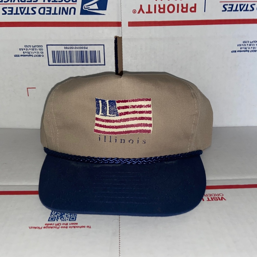 Illinois USA America US Flag State Logo Snapback Hat Trucker Cap Ab Lincoln Cool